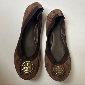 Tory Burch Leather Caroline Ballet Flats